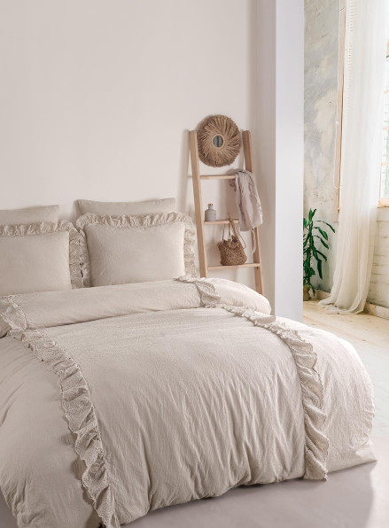 Постільна білизна Romantica bej євро 200х220 jacquard