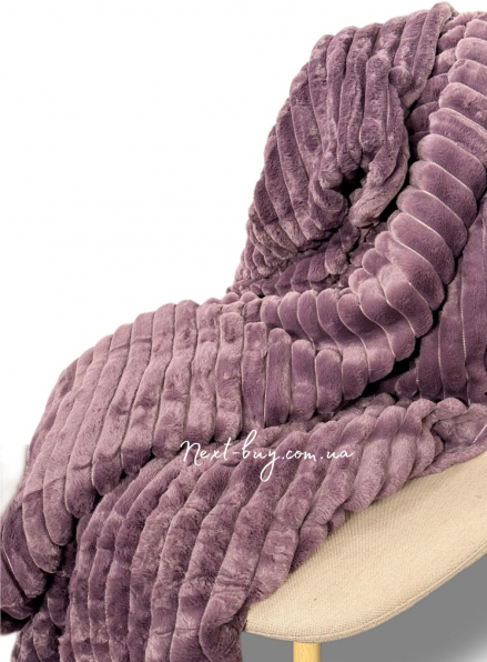 Теплый, плюшевый плед Colorful шарпей фиолетовый полуторный 160х210