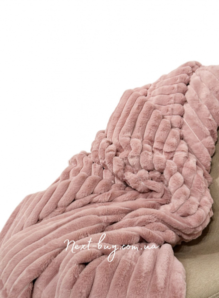Теплый, плюшевый плед Colorful шарпей розовый полуторный 160х210