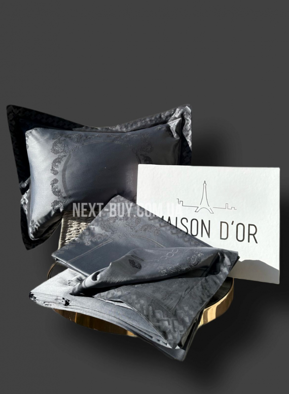 Постільна білизна Maison D'or Tom Ross Grey&Black 200x220см бамбук жаккард