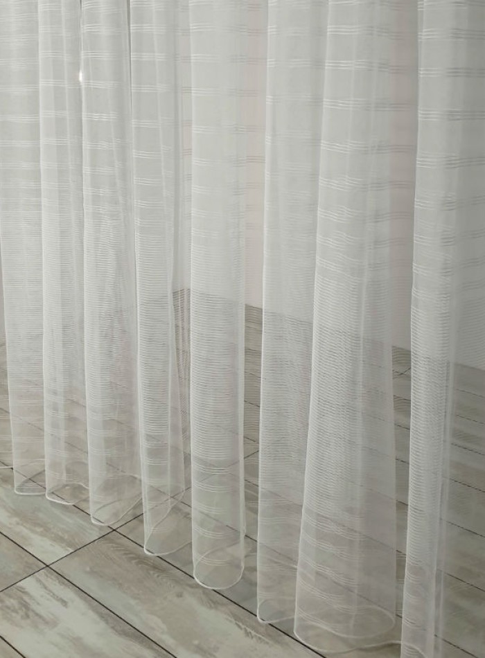 Тюль фатин Lines білий Туреччина - Зображення 4