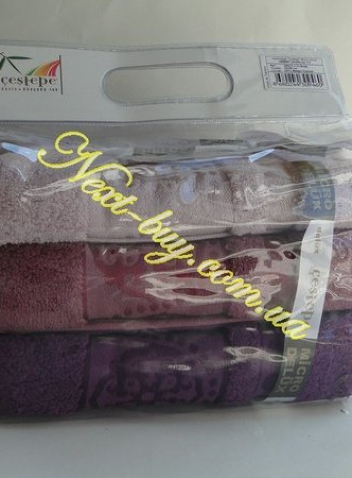 Комплект полотенец сауна Cestepe 3 Pure Extra soft micro Delux 100% cotton 90х150 Турция — изображение 6