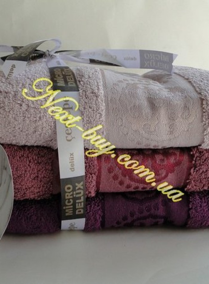 Комплект полотенец сауна Cestepe 3 Pure Extra soft micro Delux 100% cotton 90х150 Турция — изображение 5
