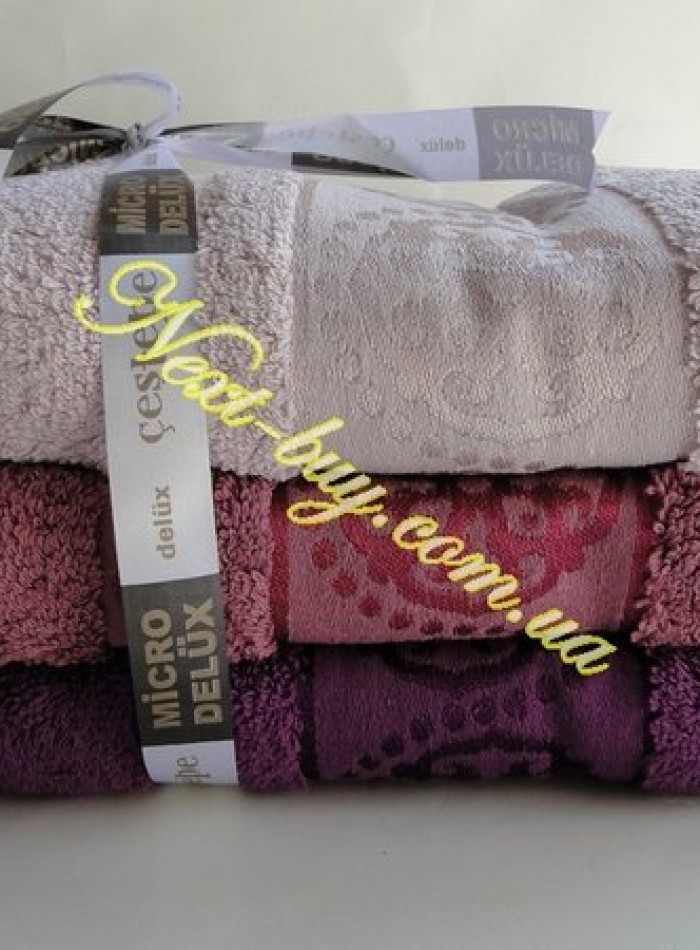 Комплект полотенец сауна Cestepe 3 Pure Extra soft micro Delux 100% cotton 90х150 Турция — изображение 3