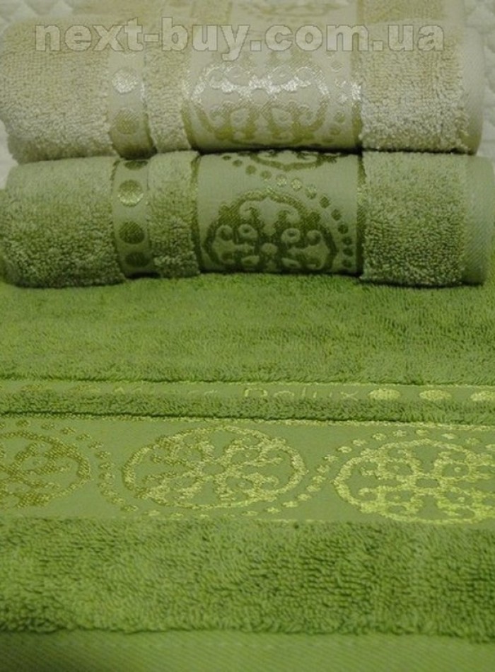 Комплект полотенец сауна Cestepe 3 Orient micro Delux Green 100% cotton 90х150 Турция — изображение 7