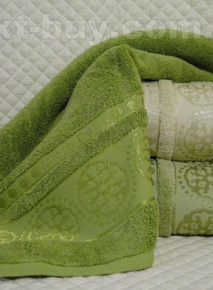 Комплект полотенец сауна Cestepe 3 Orient micro Delux Green 100% cotton 90х150 Турция — изображение 4