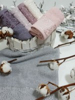 Комплект рушників Cestepe "Shek" Vip cotton - бавовна 6шт 30х50 Tуреччина - Зображення 2