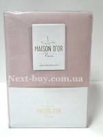 Простирадло сатин Maison D'or Satin plain sheet rose 240х260см з наволочками - Зображення 3