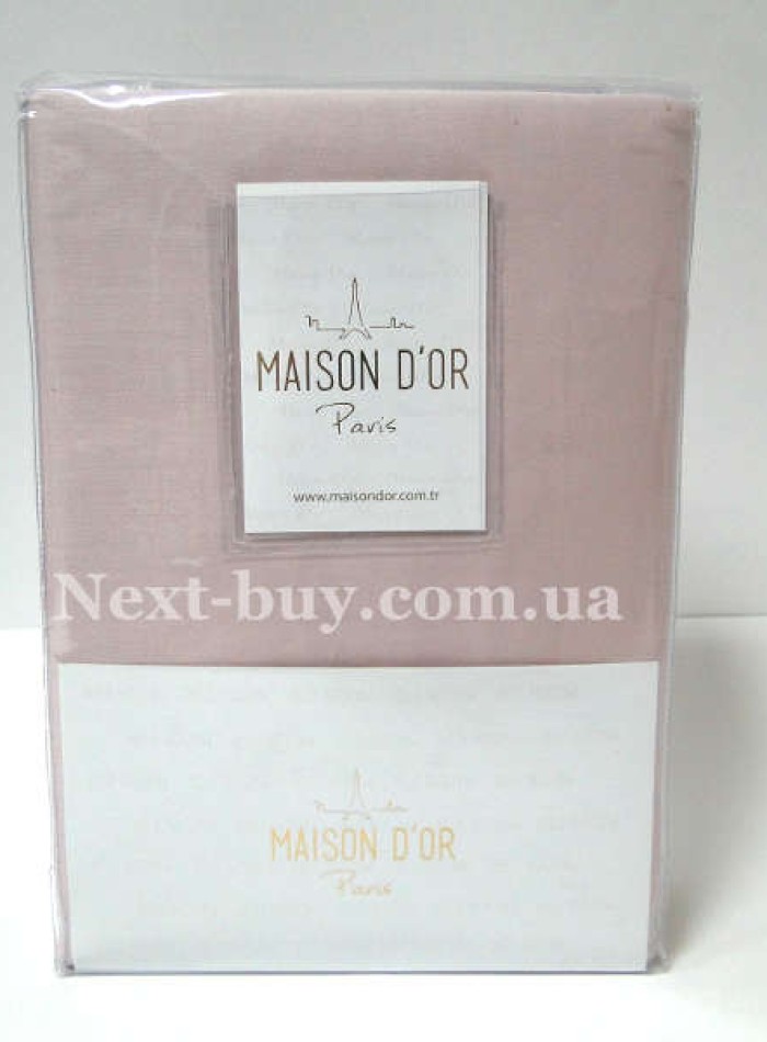 Простирадло сатин Maison D'or Satin plain sheet rose 240х260см з наволочками - Зображення 3