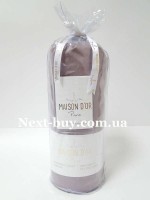Простирадло на резинці 180х200+28см сатинове Maison D'or Фіолетова з наволочками