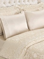 Постельное белье Maison D'or Gupurlu Bej 160x220смх2шт бамбук жаккард с гипюром