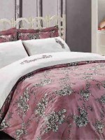 Постельное белье Maison D'or Klasik Rose 200x220см сатин с вышивкой
