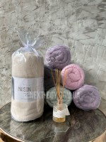 Простирадло махрове на резинці 180х200+28см Maison D'or Terry Fitted sheet beige з наволочками - Зображення 4