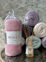 Простирадло махрове на резинці 180х200+28см Maison D'or Terry Fitted sheet rose з наволочками - Зображення 4