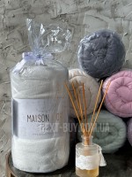 Простирадло махрове на резинці 180х200+28см Maison D'or Terry Fitted sheet ecru з наволочками - Зображення 3