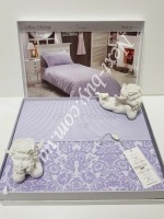 Постільна білизна Maison D'or Rose Marine Lilac 160x200см сатин із стразами