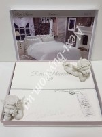 Постільна білизна Maison D'or Rose Marine Beyaz 200x220см сатин із стразами - Зображення 2