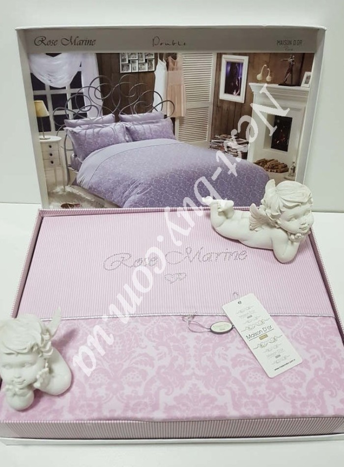 Постільна білизна Maison D'or Rose Marine Pembe 200x220см сатин із стразами - Зображення 3