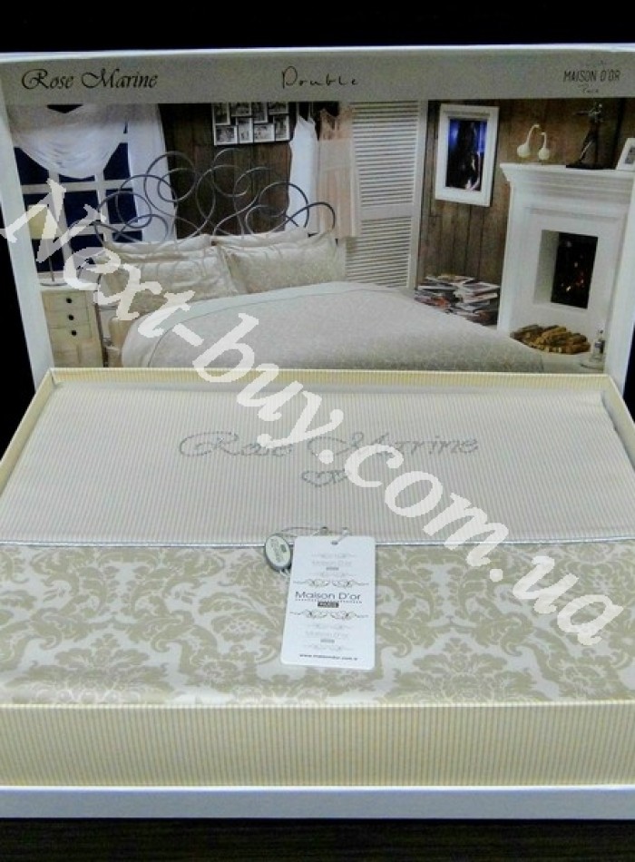 Постільна білизна Maison D'or Rose Marine Ecru 160x200см сатин із стразами - Зображення 3