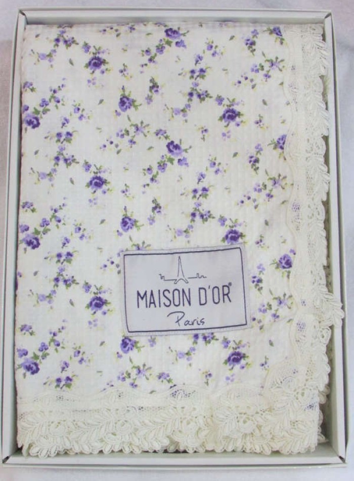 Maison D'or Roses покрывало вафельное с кружевом 220x240см — изображение 7