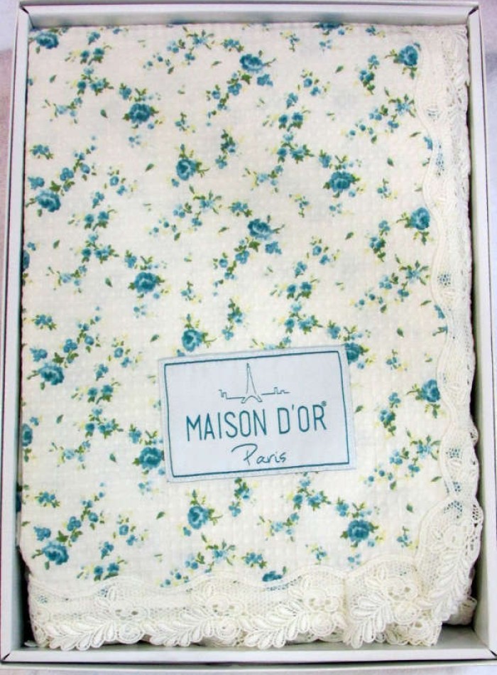 Maison D'or Roses покрывало вафельное с кружевом 220x240см — изображение 6