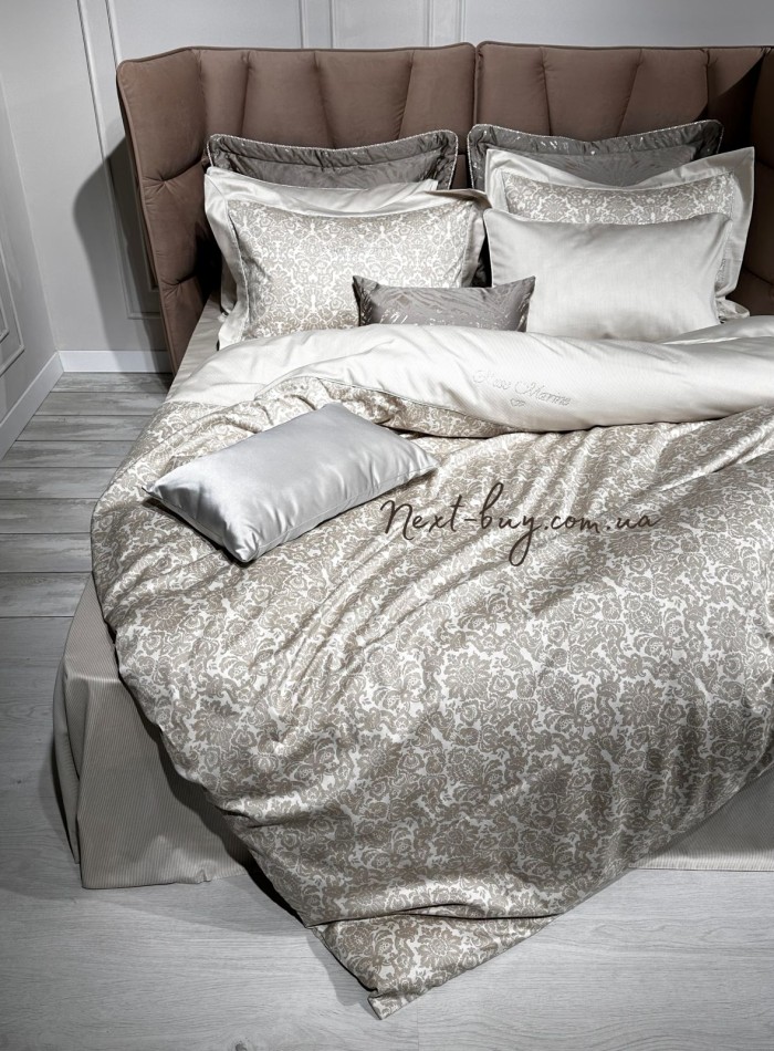 Постельное белье Maison D'or Rose Marine Bej 200x220см сатин со стразами — изображение 4