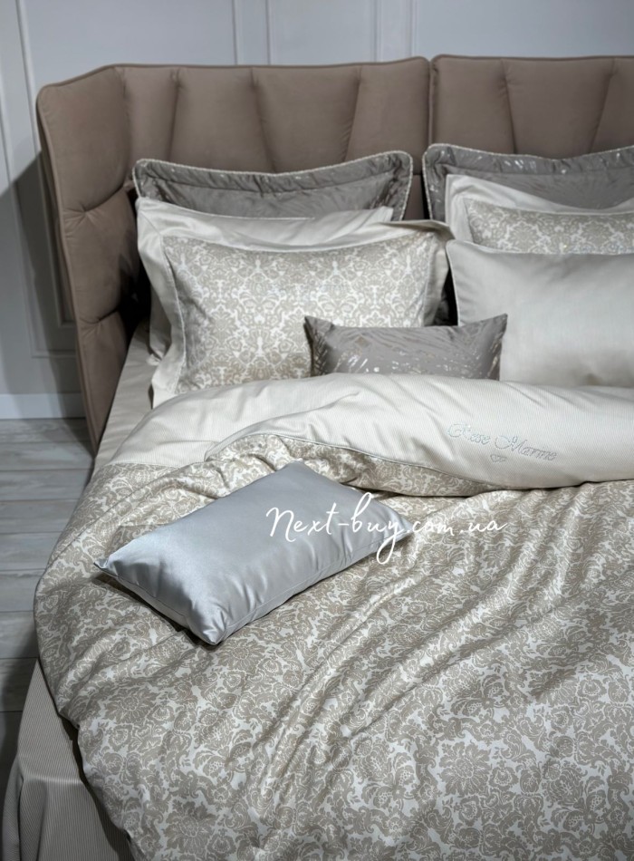 Постельное белье Maison D'or Rose Marine Bej 200x220см сатин со стразами — изображение 6