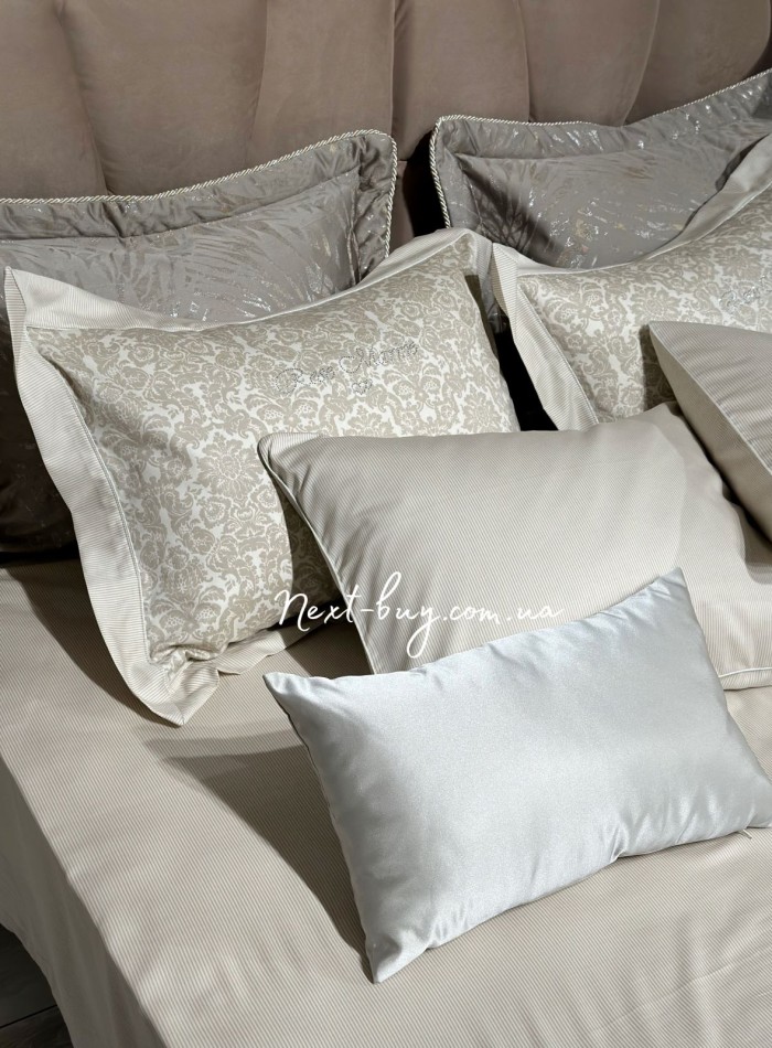 Постельное белье Maison D'or Rose Marine Bej 160x220смх2шт сатин со стразами — изображение 7
