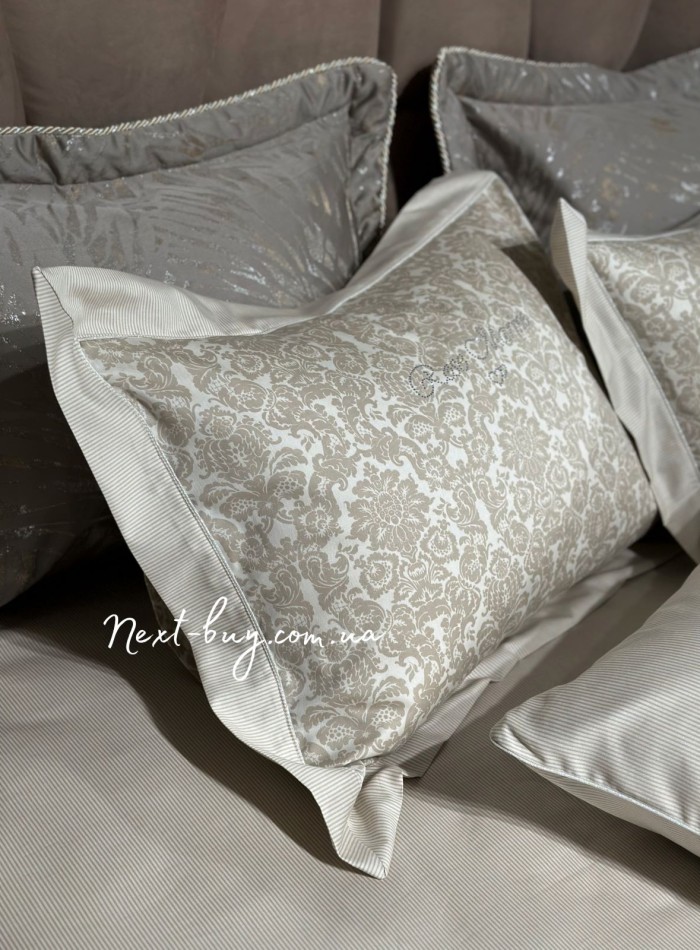 Постільна білизна Maison D'or Rose Marine Bej 160x220см сатин із стразами - Зображення 3