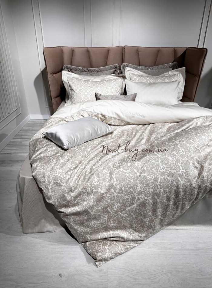 Постельное белье Maison D'or Rose Marine Bej 160x220смх2шт сатин со стразами — изображение 2