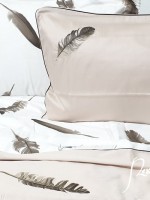 Постільна білизна Maison D'or Plumes Bej 160x200см сатин з вишивкою - Зображення 2