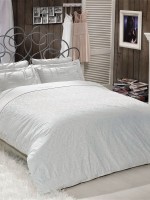 Постельное белье Maison D'or Rose Marine Beyaz 160x220смх2шт сатин со стразами — изображение 3