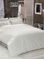 Постільна білизна Maison D'or Rose Marine Ecru 200x220см сатин із стразами