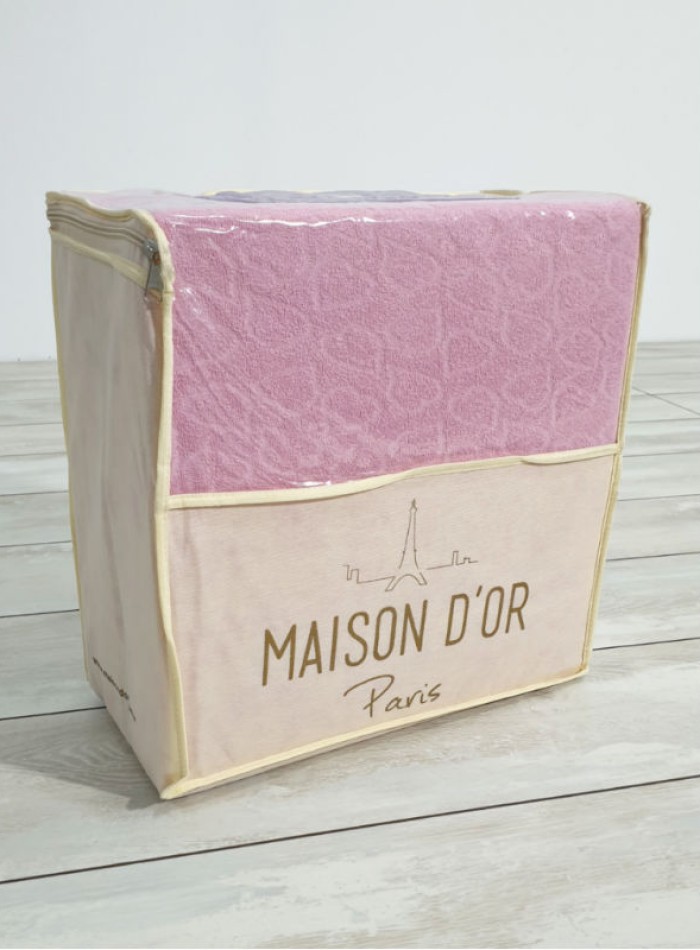 Постельное белье махровое Maison D'or Jaquard Stretcu Terry Set Rose 200x220см — изображение 3