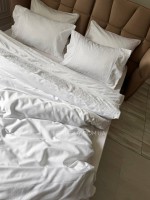 Постельное белье Maison D'or Gloria Beyaz 200x220см сатин с кружевом — изображение 8