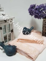 Бамбуковое полотенце с гипюром Maison D'or Julia Bambu 50х100см персиковый — изображение 3