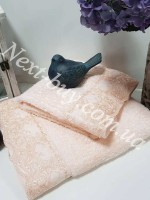 Бамбуковое полотенце с гипюром Maison D'or Julia Bambu 50х100см персиковый — изображение 2