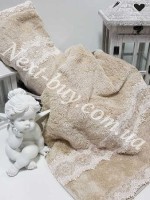 Бамбуковое полотенце с кружевом Maison D'or Vanessa 85х150см бежевое