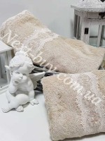 Бамбуковое полотенце с кружевом Maison D'or Vanessa 85х150см бежевое — изображение 3