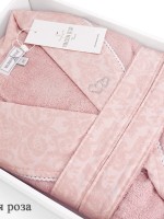 Женский халат бамбуковый Maison D`or Paris Rose Marine грязно-розовый — изображение 5