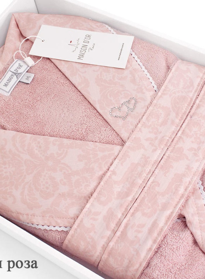 Женский халат бамбуковый Maison D`or Paris Rose Marine грязно-розовый — изображение 5