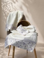 Набор бамбуковых полотенец Maison D'or ROSES Ecru-Lilac 3шт кремовый \ сиреневый — изображение 3