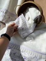 Набор бамбуковых полотенец Maison D'or ROSES Ecru-Lilac 3шт кремовый \ сиреневый — изображение 2