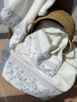 Набор бамбуковых полотенец Maison D'or ROSES Ecru-Lilac 3шт кремовый \ сиреневый — изображение 5