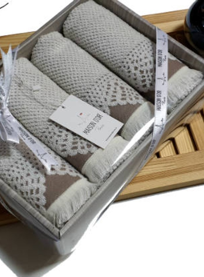 Набор кухонных полотенец Maison D'or Jacquard naturelle 4шт 100% хлопок — изображение 4