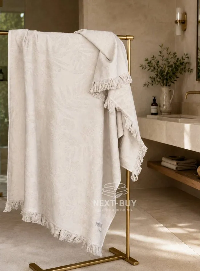 Maison D'or Hawaii хлопковое полотенце для бани, сауны 85х150см stone — изображение 6