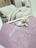 Постільна білизна Maison D'or Queen 200x220см сатин з мереживом фіолетовий - Зображення 6