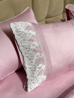 Постільна білизна Maison D'or Gloria dark lilac 200x220см сатин з мереживом фіолетовий - Зображення 6