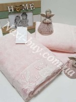 Набор бамбуковых полотенец Maison D'or Gloria 2шт розовый — изображение 3