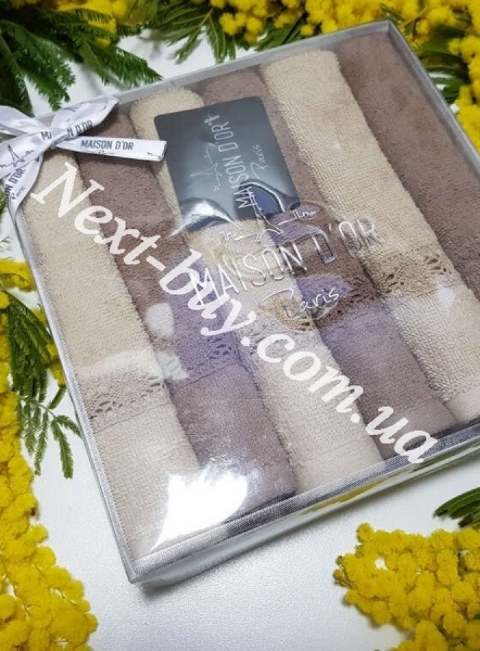 Maison D'or Sena набор кухонных полотенец хлопок 6шт коричневый — изображение 6